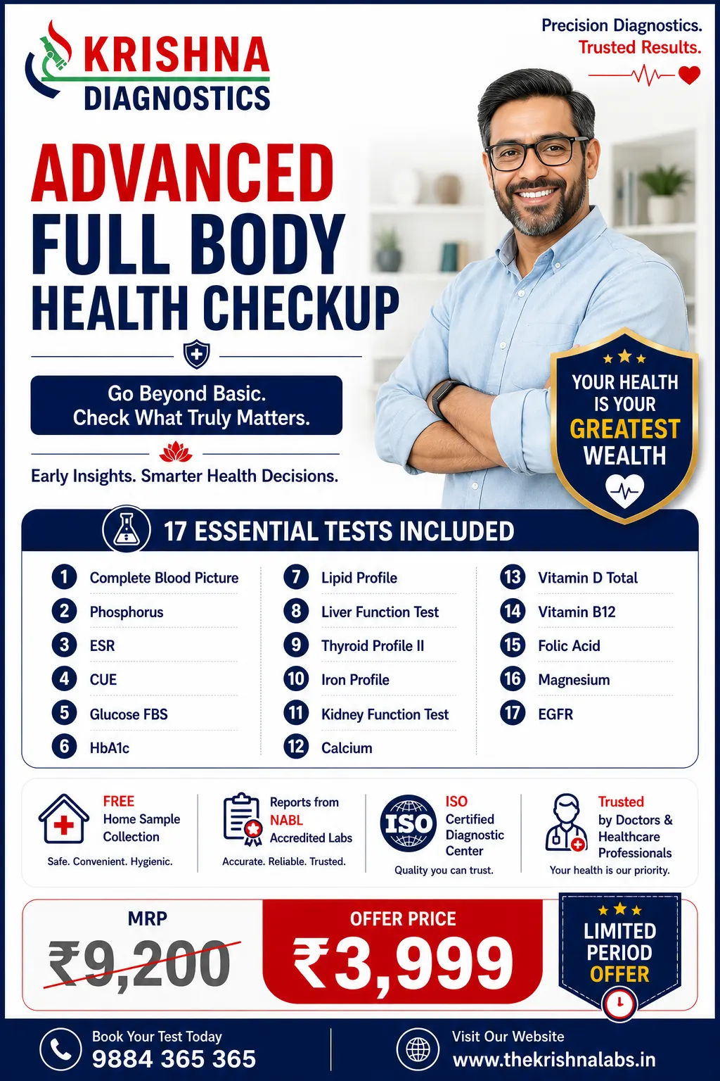 Advanced Full Body Health Checkup — Krishna Diagnostics, Nizampet