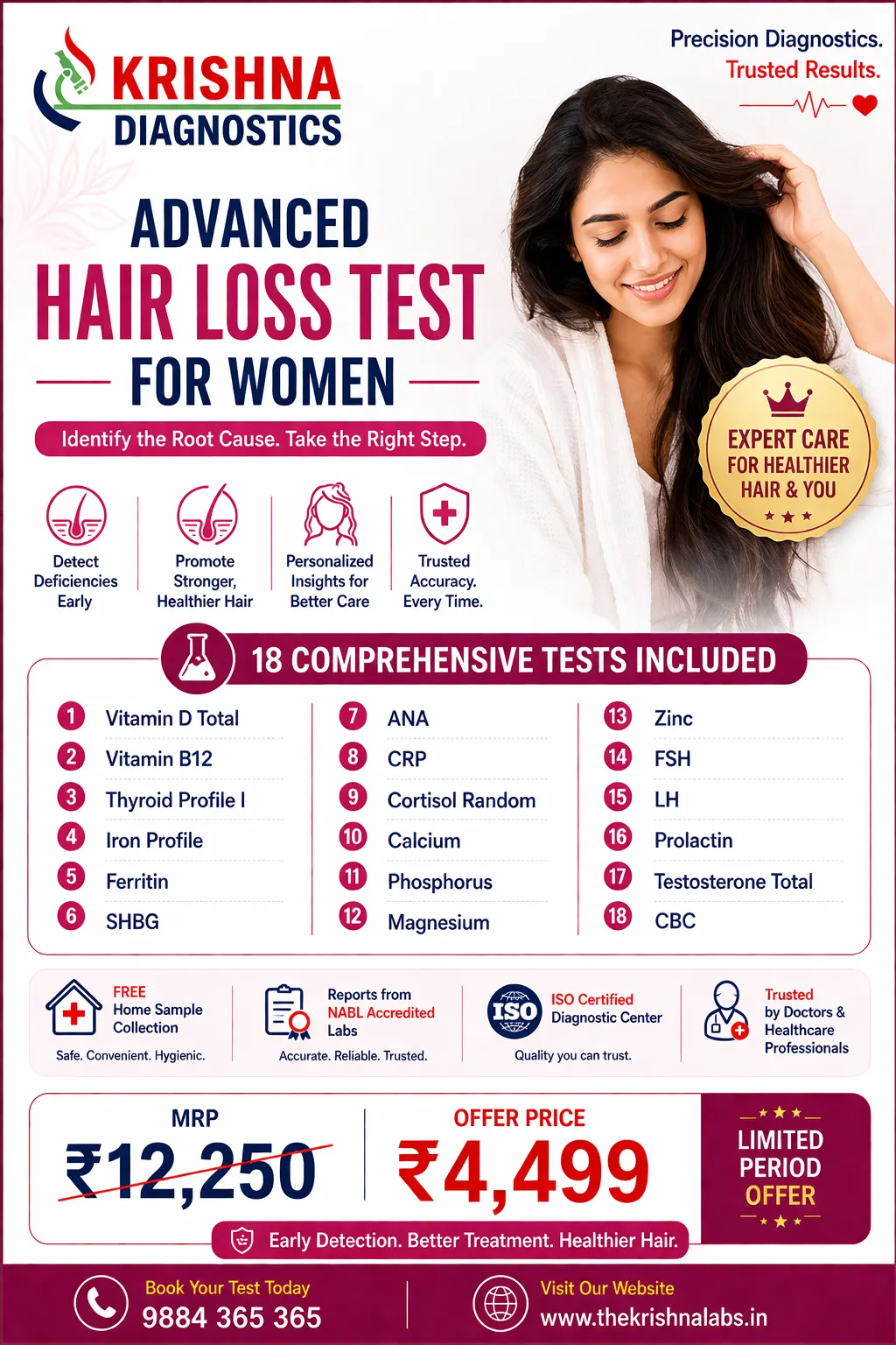 Advanced Hair Loss Test — Women — Krishna Diagnostics, Nizampet
