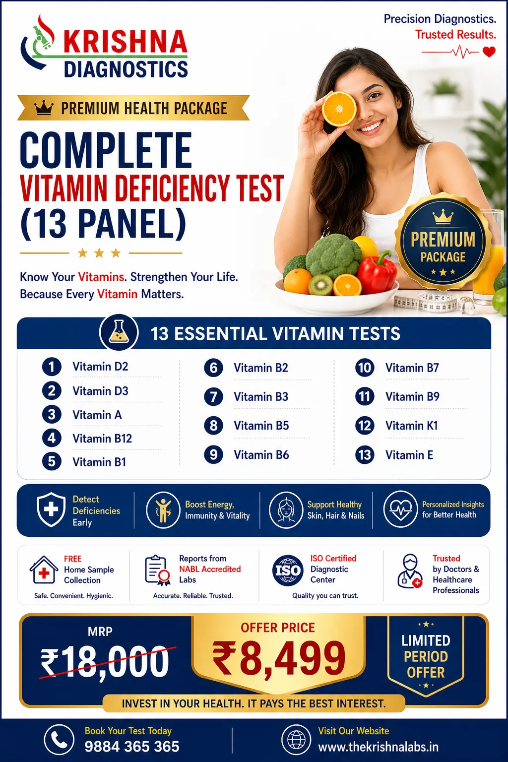 Complete Vitamin Deficiency Test — Krishna Diagnostics, Nizampet