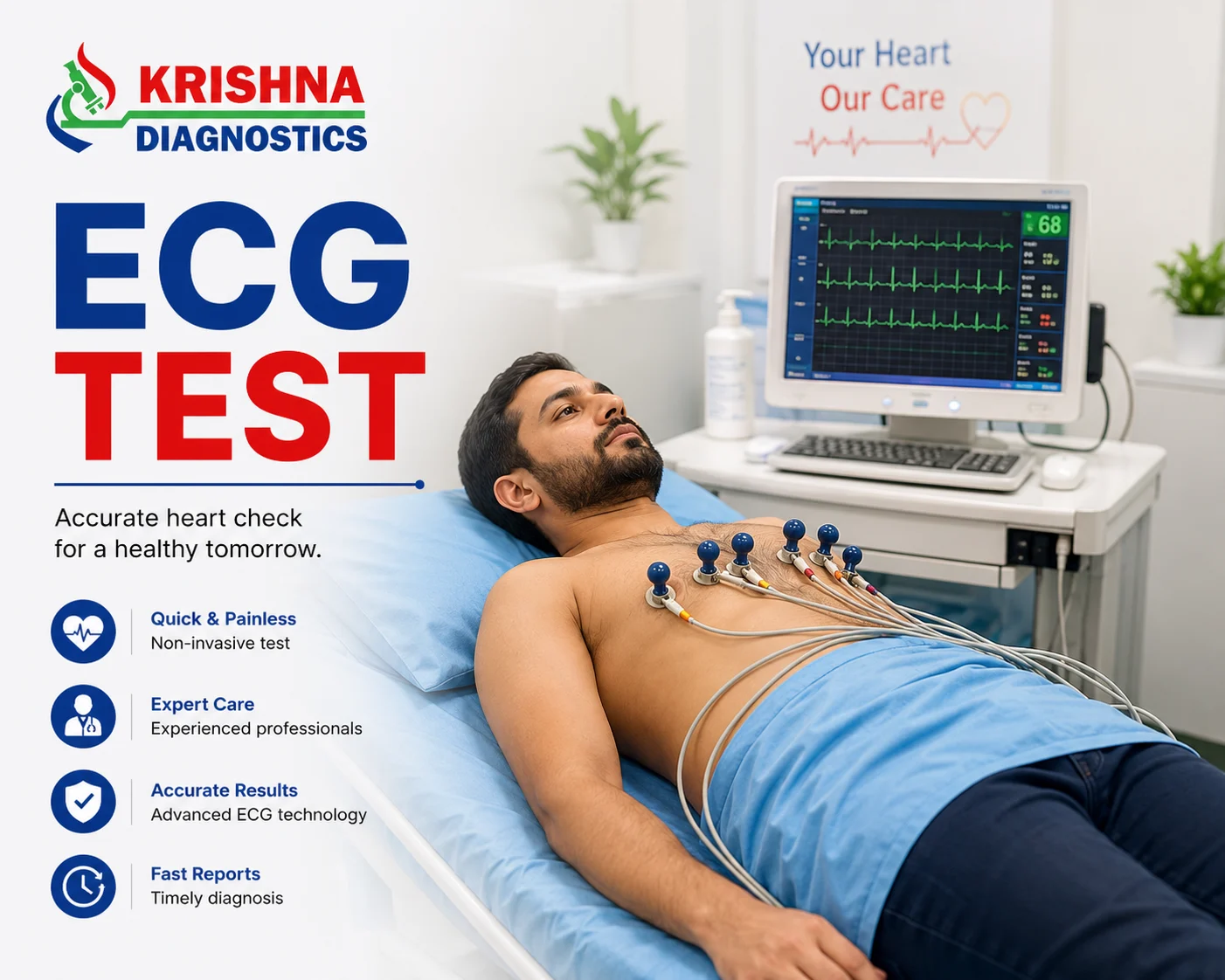 ECG test equipment at Krishna Diagnostics in Nizampet