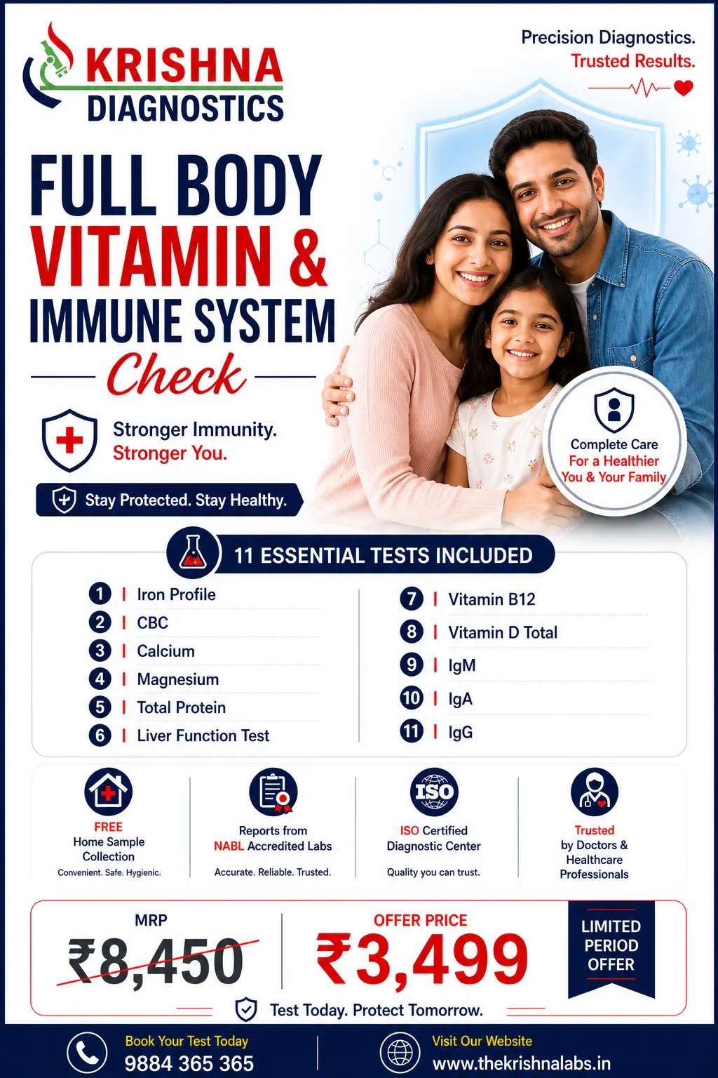 Full Body Vitamin & Immune System Check — Krishna Diagnostics, Nizampet