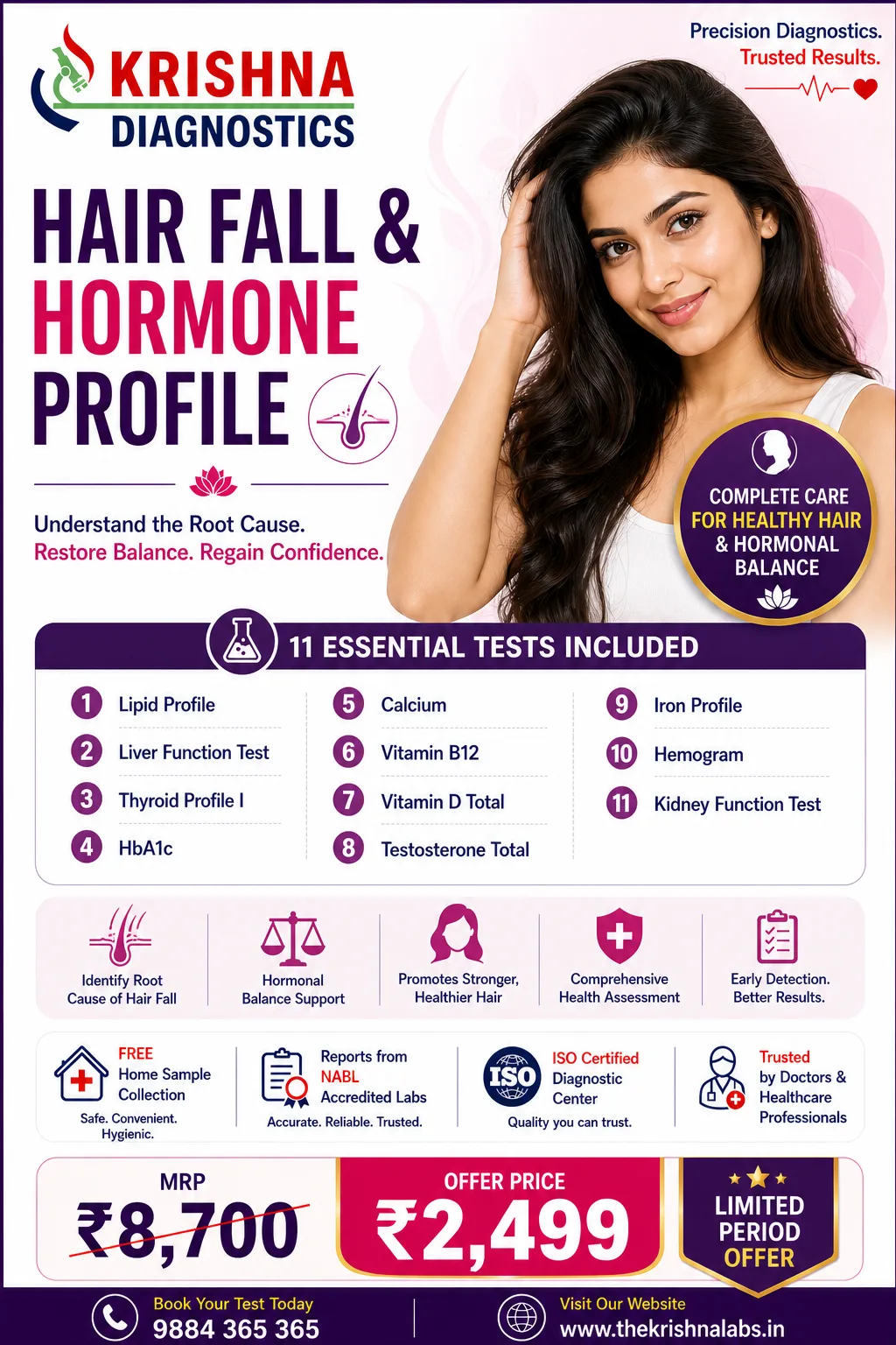 Hair Fall & Hormone Profile — Krishna Diagnostics, Nizampet